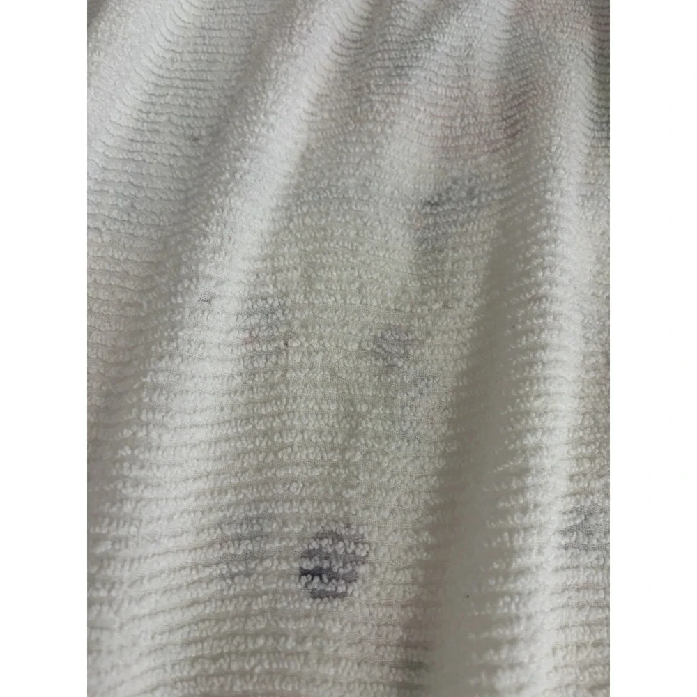 Vintage White Hobnail Chenille Medallion Full Queen Bedspread CUTTER DAMAGE
